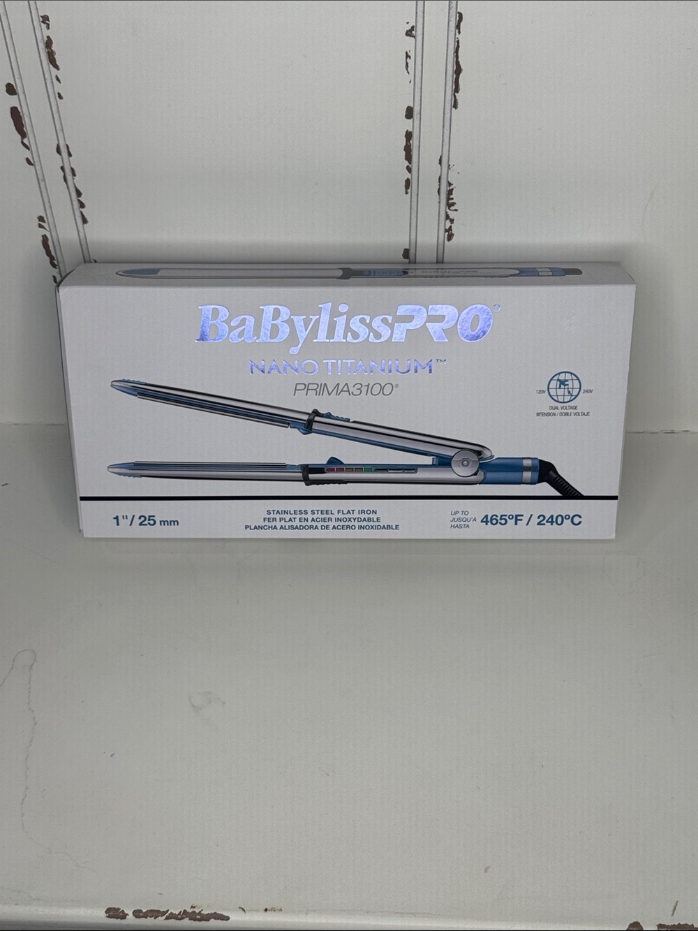 BaBylissPRO Nano Titanium Prima3100 1" Flat Iron - Blue
